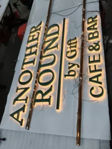 3D Backlit Metal Letter Sign Custom Outdoor Waterproof LED Halo Lit Channel Letters Cafe Bar Store Front Business Logo Signage