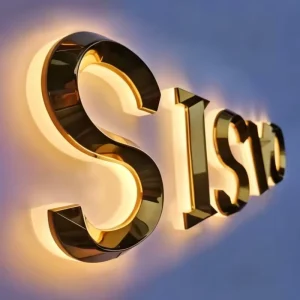 3D Backlit Stainless Steel Channel Letters LED CE OEM IP65 for Storefront Office Reception Sign Companies and Fabricators