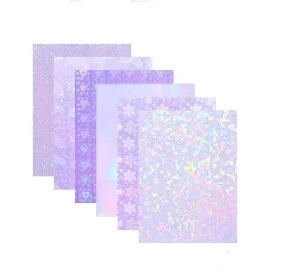 3D Effect Cat-eye Cold Holographic Laminate Self-adhesive Overlay Sheet Protective Photo Top Transparent Film for Photo