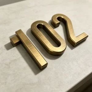 3D Embossed Bronze Letters Digital House Numbers 3D Solid Letter Factory
