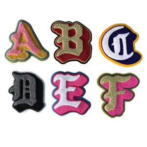 3D Embroidered Canvas PVC Iron On Letter Patches for Hats with Sequins High Quality Fabric