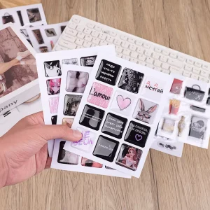 3D Epoxy Anime Luxury Fashion Photo Decorative Stickers Waterproof Bubble Sheets for Journal Phone Laptop DIY Custom Logo