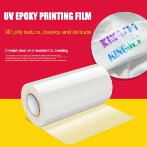 3D Epoxy Printing Film 30cm/61cm*100m Roll UV DTF Film for Garment Logo Printing