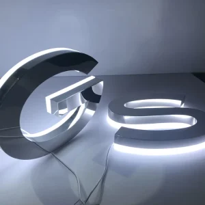 3D Frameless Light Box Advertising Product Back Lit Metal LED Channel Letter Sign