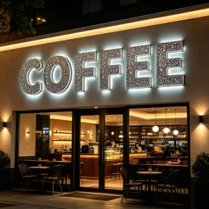 3D Fully Perforated Starry Sky Letters Sign Custom Starry Sky Shop Letters Sign Business Bar Restaurant LED Illuminated Sign