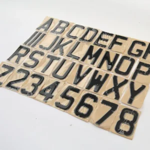 3D Gel Letter Car Number Letter Carbon Fiber Sliver 4D 5MM Gel Acrylic Letter Car Plate License Plate Number