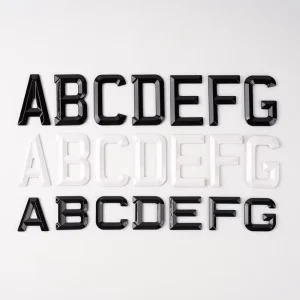 3D Gel Plastic Number Letters for UK Car License Plates with Reflective Film 2mm Thickness Glossy Finish