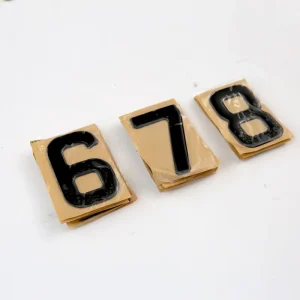 3D Gloss Gel Letter with Adhesive Custom Font Domed Resin PVC Letter for Yellow and White Acrylic Plate
