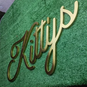 3D Gold Stainless Steel Metal Channel Letters Custom Store Logo Business Signs Shop Brand Signage for Outdoor Indoor