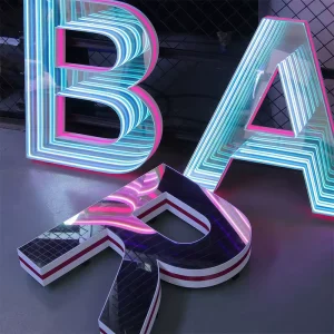 3D Infinity Mirror Neon Sign LED Letters Acrylic Letters for Company Logo Shop Decor