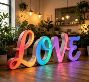 3D LED Acrylic Channel Letters Outdoor Custom Sign IP65 Waterproof Multi-Color LED Lights Remote Control Advertising Direction
