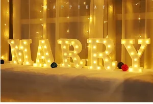 3D LED Letter Sign Mini Valentine’s Day Wedding Decoration with Night Light for Home Decor and Party Lighting