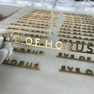 3D LED Letter Sign Wall Mounted Metal With Embossed Golden Brushed Finish For Home Company Mall Hospital Or Park