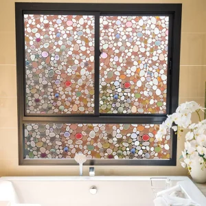 3D Laser Explosion proof Modern Glass Sticker Window Privacy Decorative Hotel PVC Film Static Cling Anti Scratch
