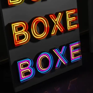 3D Letter Neon Light-emitting Characters Dynamic Lighting Baking Paint Stainless Steel Frame Light-emitting Signage