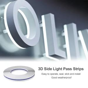 3D Light Box Channel Letter Sign ABS Plastic LED Strips Outdoor Edge Trim Cap Strip