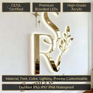 3D Logo Signage Metal Custom LED Sign LED Illuminated Wall Logo Signage Beauty SPA Salon Studio LED Letter Sign