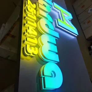 3D Printed Mesh Flat LED Light Source DC 12V Illuminated Acrylic Letters Customized Wall Mount Outdoor Advertising Signs