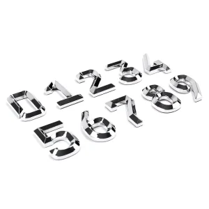 3D Raised Black ABS Plastic Car Number Plates Road Legal Font Beveled Letters Durable Digit Stickers 1 Year Warranty