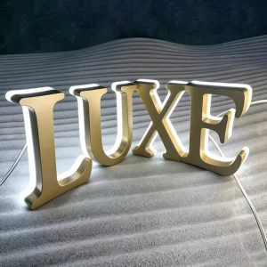 3D Stainless Steel Backlit Letter Custom Letter Light Up Letter Signage 3D Custom LED Sign for Business