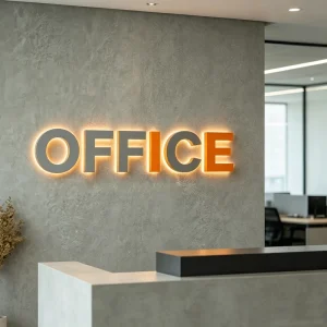 3D Stainless Steel LED Backlit Letters Two Color Indoor Office Front Desk Wall Mount Lighted Business Brand Logo Signage