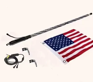 3FT/4FT/5FT LED Whip Light RGB 9-32V DC Waterproof Remote & APP Control Decorative Lamp Ultra Bright Flagpole Lamp With Flag