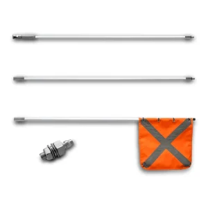 3M High Visibility Orange Double Stitched Desert Vehicle Road Solid Fiberglass Pole Silver Camping Hiking Safety Sand Flag