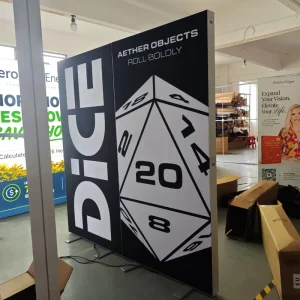 3×3 Modular Booth Kit Push Fit Assembly Bespoke SEG Light Box (120MM) With SEG Fabric for Game Design Expo Stand