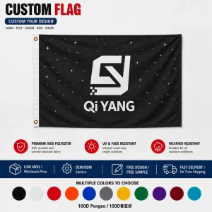 3x5ft Customized Single Sided Waterproof Thermal Transfer Printed Flags Aluminum Flagpole 100% Polyester