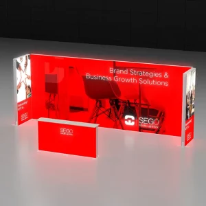 3x6m Aluminum Modular Backlit Display Stand for Trade Show Mall Portable 10x20ft LED Lightbox Booth Custom Print Weatherproof