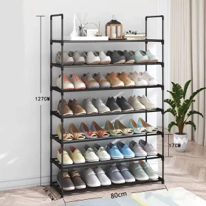 4/5/6/7/8 Layer Metal Frame Shoe Rack Organizer Storage Space Saving Shoes Shelf for Entryway Multi Layered Shoe Rack