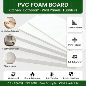 4*8ft High Density PVC Foam Board Indoor Decoration Plastic Sheets for Furniture Cabinet