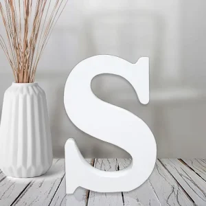4 Inch White Wood Letters Unfinished Wood Letters Standing Letters Slices Sign Board for Wall Decor Decorative