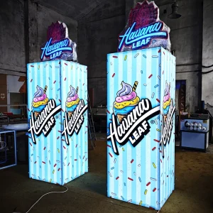 4 Sided SEG Lightbox Tower Trade Show Illuminated Column Modular Backlit Aluminum LED Light Strip Exhibition Tower
