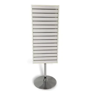 4 Way Display Stand Rack Heavy Duty Rotating Display Stand with Slatwall Can Add Holder and Hook Pegboard Display