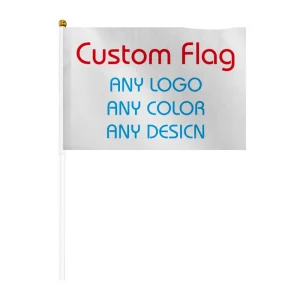 4″ X 6″ Custom logo Hand Held Flag Plastic Pole Advertising