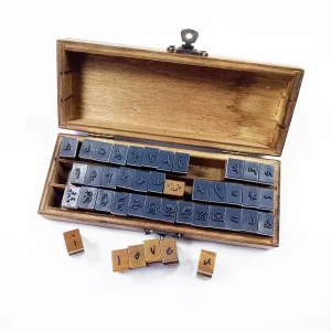 42Pcs box Handwriting Lowercase Letter Symbol Wooden Rubber clear Stamp Set DIY Decorative for Scrapbooking Diary