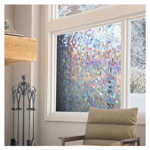45cm*2m Stained Glass Window Privacy Film PVC Explosion proof Rainbow Static Cling Sticker for Glass Doors and Windows