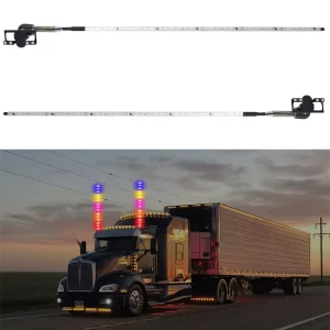 4FT 12V Chasing LED Whip Lights Transparent Lighted Whips With Remote Control RGB Dancing Antenna Whips Flag Pole