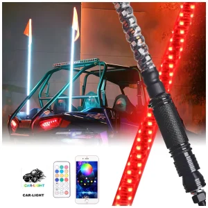 4X4 Off Road Vehicle Universal LED Whip Light Flag Pole Whip Antenna Double Control LED Whip Lamp for UTV LED Light Antenna Bar