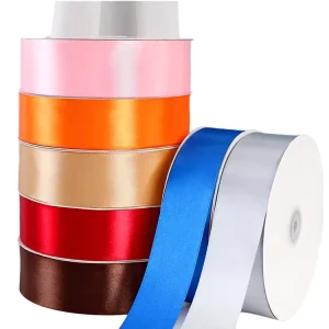 4cm 1 1/2inches 100yards Florist Bouquet Cake Polyester Satin Ribbon Solid Color Custom Chocolate Gift Wrap for Packaging