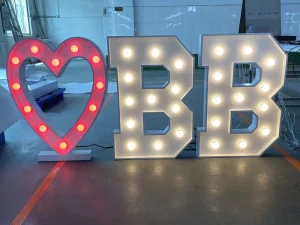 4ft Outdoor Stainless Steel LED Light Up Letters LED Strips for Advertising Wedding Party Decor Durable Luminous Sign