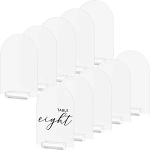 4×6 Inch Blank Frosted Arch Acrylic Table Sign With Clear Stand DIY Wedding Table Number Restaurant Menu Sign Bar List Sign