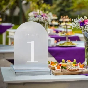 5*7 Transparent Frosted Acrylic Table Card Sign Stand Hotel Wedding Banquet Table Number Holder Arch Sign Holder