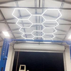 5 Grid Roof Light Garage Car Wash Auto Show Hexagon Ceiling Light Led Hexagon Lights 5 Hex for Garage Ceiling