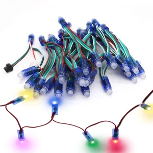 50 LEDs Pack IP68 Waterproof Tri-Color Addressable WS2811 Pixel IC DC 5V 12mm Perforated LED String Light for Advertising