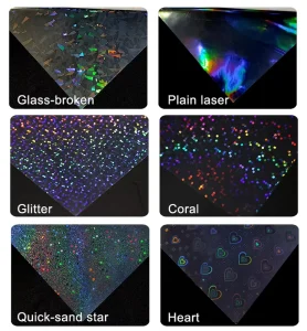 50 Sheet DIY Photo Card Package Self Adhesive BOPP Cold Laminating with Holographic Overlay Film Soft Plastic Color Photos