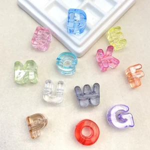 500g bag 26 Letters Transparent Acrylic Alphabet Beads Clear Multi color Ice Cube Letter Spacer Beads for DIY Jewelry Making