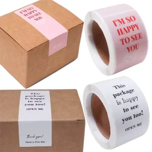 500pcs Customizable Color & Shape Rectangular Gift Box Seal Stickers Anti counterfeit Barcode Scratch off Packaging Label