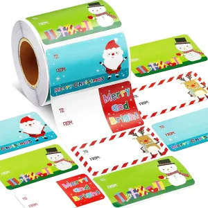 500pcs Roll Writen Paper Merry Christmas Box Label Gifts Name Tags Christmas Stickers for Xmas Holiday